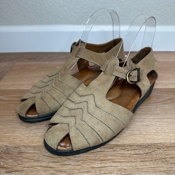 Beautifeel Taupe Leather Women's Sandals, Size 9- 9.5 - Picture 1 of 11